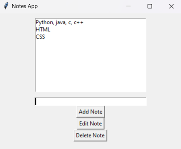 notes application using python